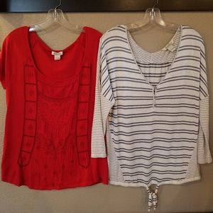 Lucky Brand ☆ Lot of (2) Tops ☆ SZ Lg